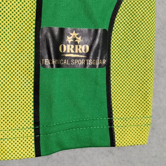 Orro Jamaica Football Club Youth 10-12 Unisex Dri-Fit Jersey Shirt Green Yellow - Picture 7 of 15